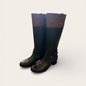 Stylish Black and Brown Over the Knee Boots - These boots were made for riding.